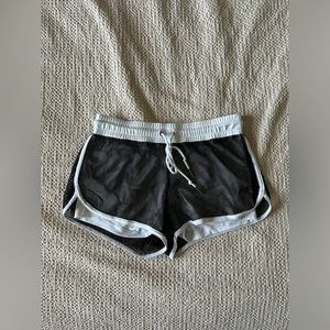Onzie Mesh Workout Shorts in white with black mesh